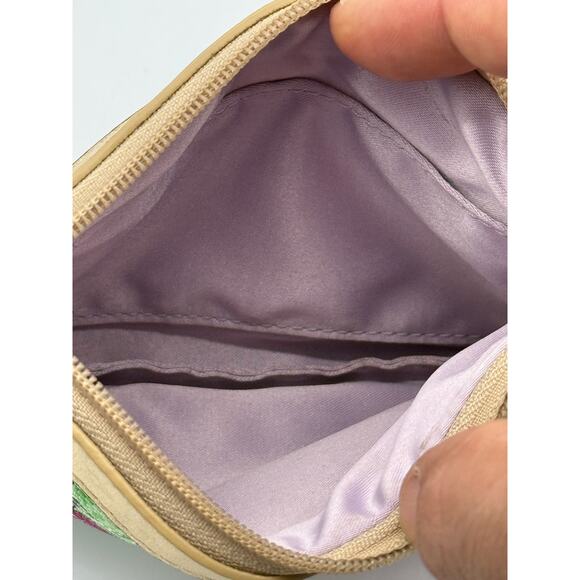 RETAIL $128 Coach Ltd. Edition Ashley Iris Floral Gold Leather & Canvas Wristlet - Picture 6 of 8